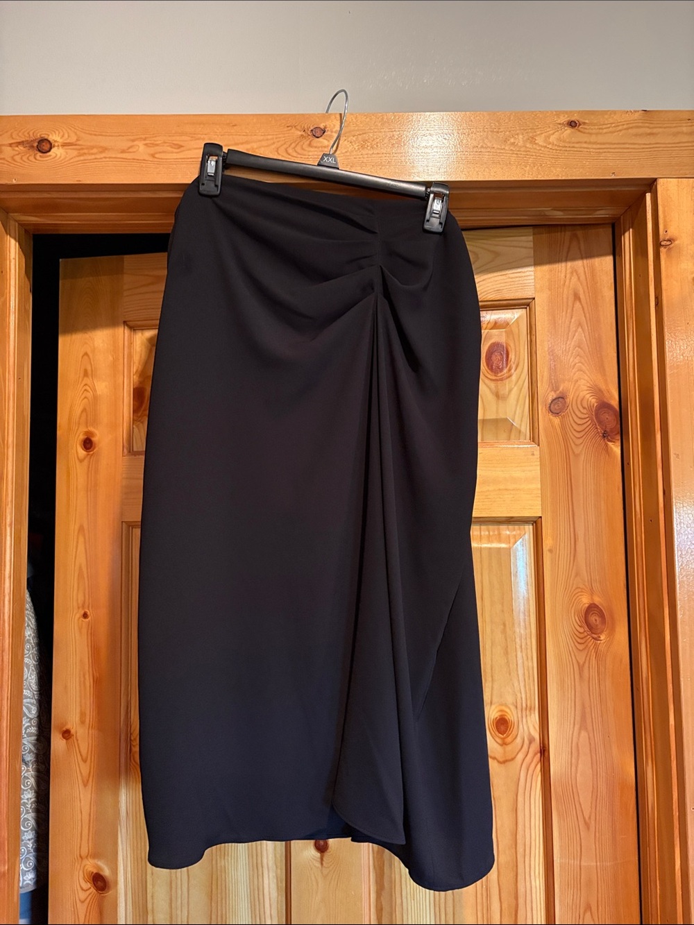 Nine West Black Midi Skirt with Side Drape